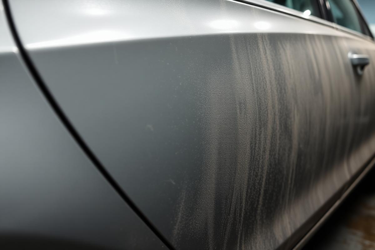 Dull, dusty car paint covered in road grime before exterior detailing in London Ontario